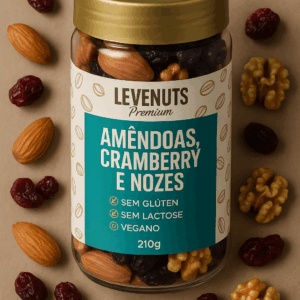 Mix de Amêndoa, Cramberry e Nozes